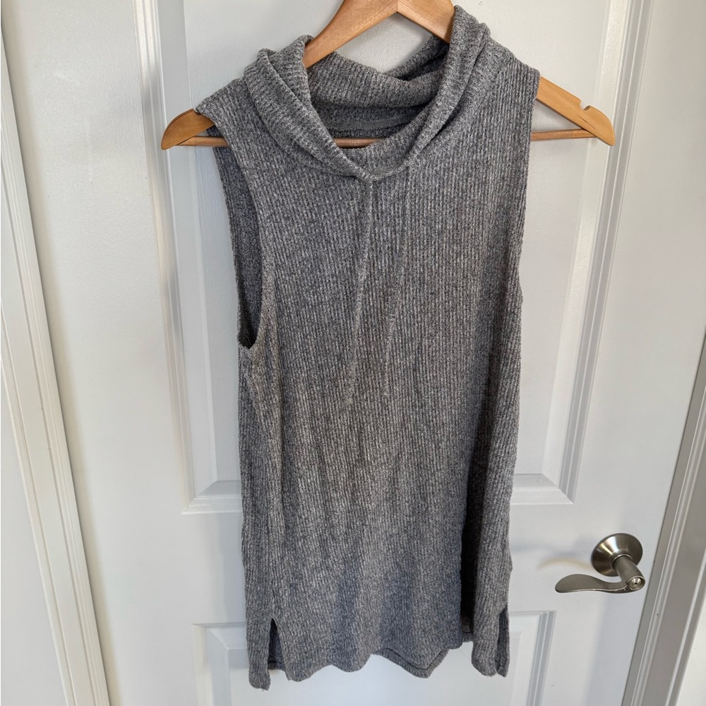 Aerie Gray Sleeveless Cowl Neck Sweater